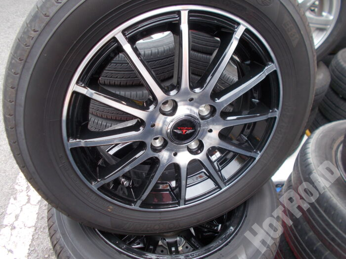 【中古ホイールタイヤセット】TEAD　14インチ 4H100　ヨコハマ　155/65R14　アルミセット4本