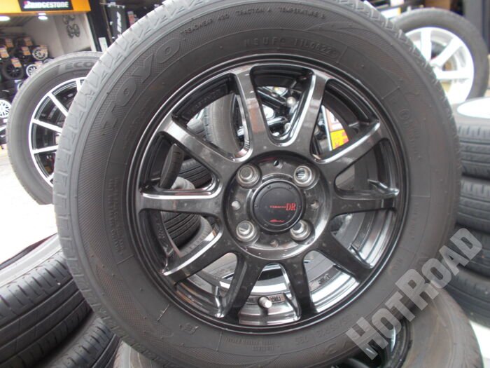 【中古ホイールタイヤセット】VERSiON DR　13インチ 4H100　TOYO　155/65R13　アルミセット4本