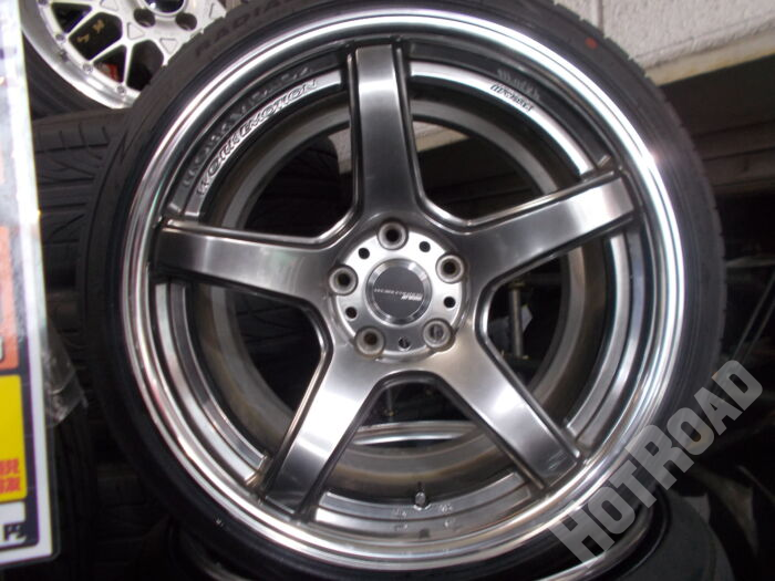 【中古ホイール + 新品タイヤセット】WORK EMOTION T5R 2P　18インチ 5H114.3　MINERVA　225/40R18　アルミセット4本