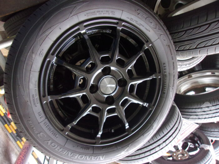 【新品ホイール + 中古タイヤセット】AME　15インチ 4H100　トーヨー　185/60R15　アルミセット4本