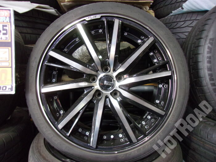 【中古ホイールタイヤセット】S/F STEINER　19インチ 5H114.3　ダンロップ　225/40R19　アルミセット4本