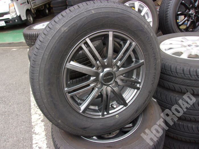 【中古ホイールタイヤセット】BALMINUM　14インチ 4H100　トーヨー　185/70R14　アルミセット4本