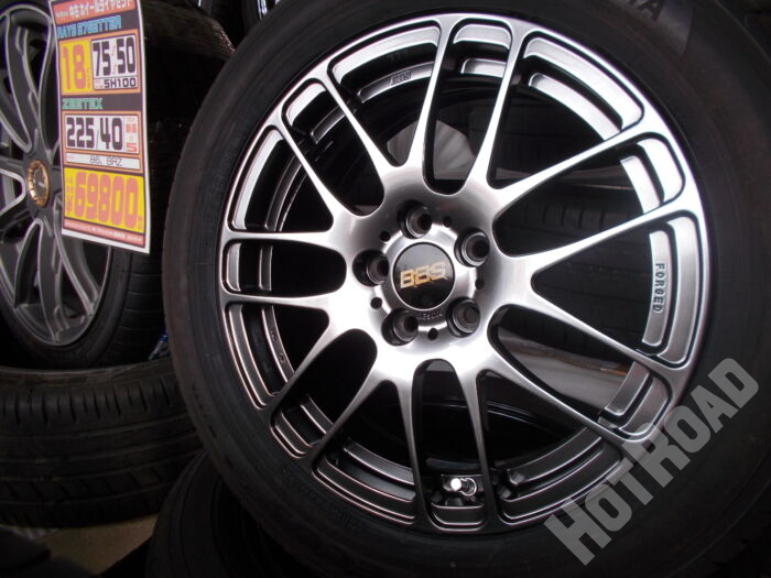 【中古ホイールタイヤセット】BBS RE5018　16インチ 5H100　ヨコハマ E COS　205/55R16　アルミセット4本