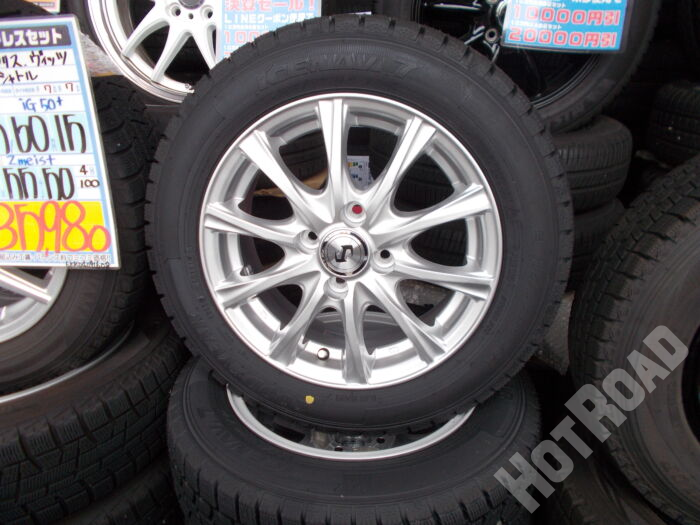 【未使用スタッドレスセット】グッドイヤー NAVI7　165/65R14　14インチ 4H100　アルミセット4本