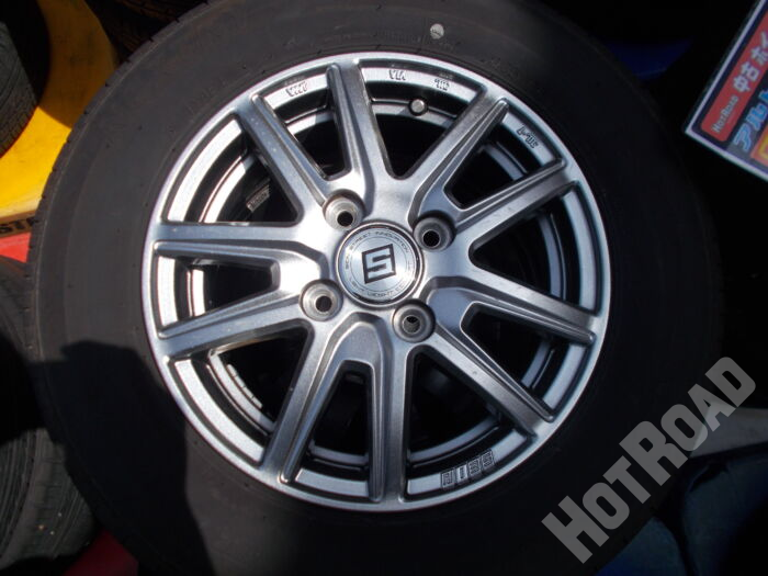 【中古ホイールタイヤセット】SEIN 13インチ 4H100　ブリヂストン　145/80R13　アルミセット4本