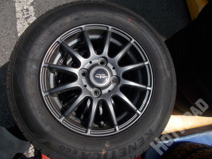 【中古ホイールタイヤセット】TEAD　13インチ 4H100　KENDA　145/80R13　アルミセット4本