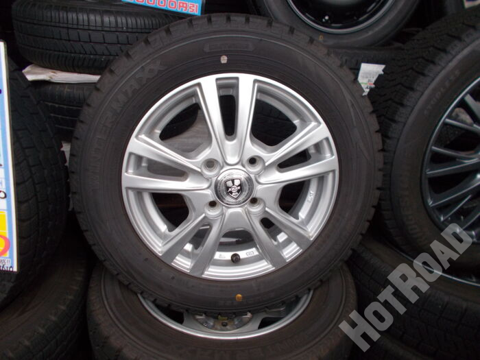 【中古スタッドレスセット】ダンロップ WM02　155/65R13　JOKER　13インチ 4H100　アルミセット4本