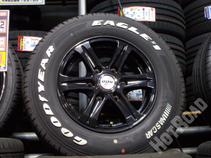 【中古ホイールタイヤセット】DOS SJ-T6　15インチ 6H139.7　グッドイヤー EAGLE　195/80R15　アルミセット4本