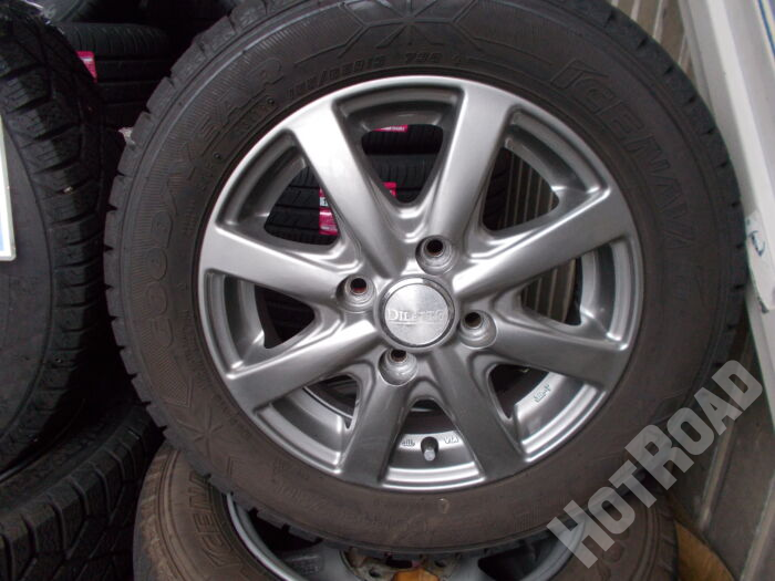 【中古スタッドレスセット】グッドイヤー NAVI6　155/65R13　DILETTO　13インチ 4H100　アルミセット4本