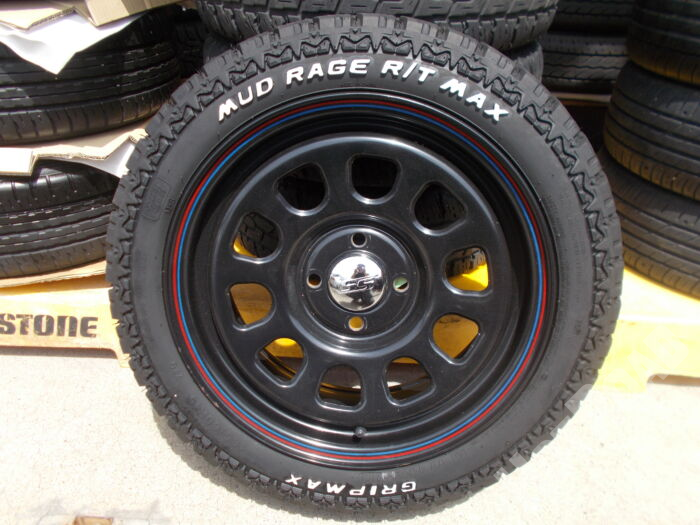 【中古ホイールタイヤセット】デイトナ SS　15インチ 4H100　GRIPMAX　165/60R15　アルミセット4本