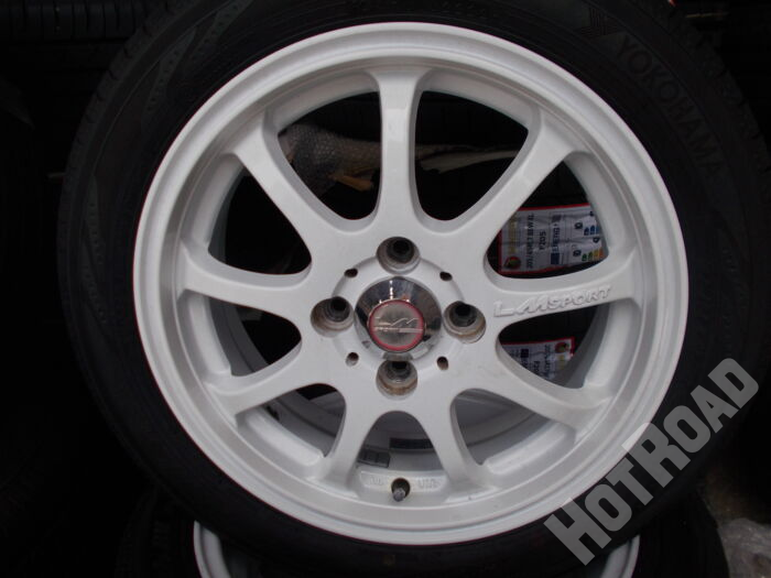 【中古ホイールタイヤセット】LM SPORT　15インチ 4H100　ヨコハマ　165/55R15　アルミセット4本