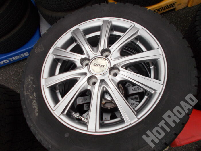 【中古スタッドレスセット】グッドイヤー　155/65R14　DOS　14インチ 4H100　アルミセット4本