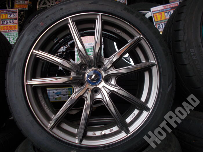 【中古ホイール + 新品タイヤセット】レオニス　17インチ 5H114.3　MINERVA　215/45R17　アルミセット4本