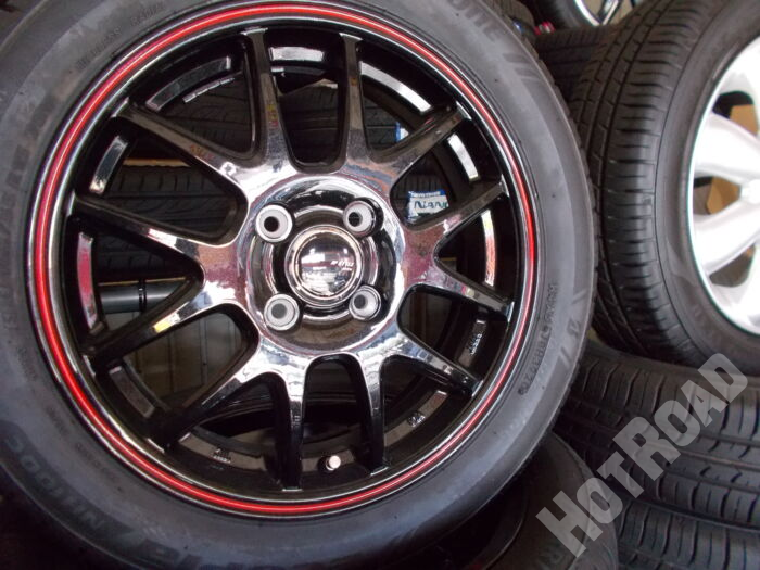 【中古ホイールタイヤセット】BRIDGESTONE　165/40R15　15インチ 4H100　アルミセット4本