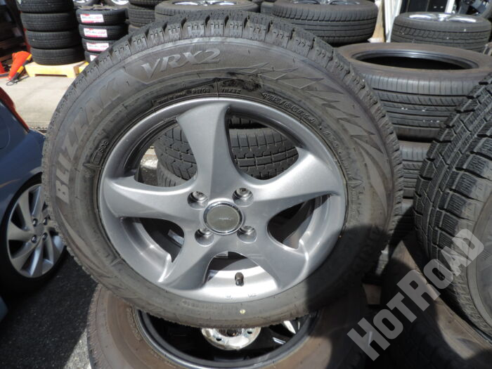 【中古スタッドレスセット】ブリヂストン ブリザックVRX2　175/65R14　TOPRUN　14インチ 4H100　アルミセット4本