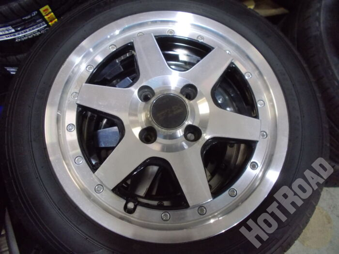 【中古ホイールタイヤセット】グッドイヤー　155/65R14　14インチ 4H100　アルミセット4本