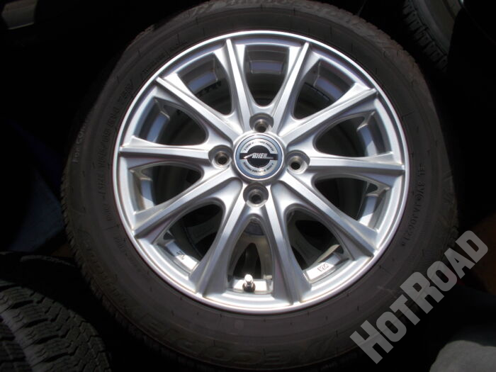 【中古タイヤホイールセット】AXELL　14インチ　4H100　ブリヂストン　155/65R14　4本セット