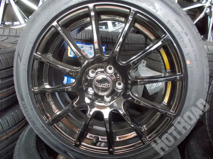 【中古ホイール + 新品タイヤセット】DILETTO　17ｲﾝﾁ 5H100　MINERVA　215/45R17　4本セット