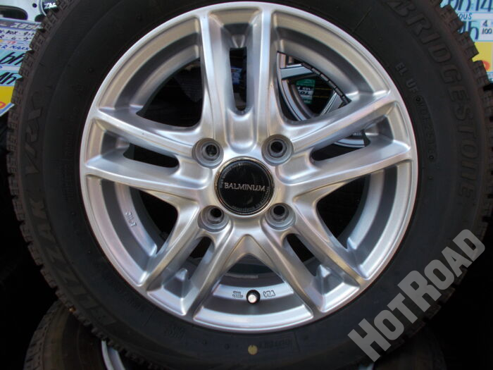 【中古スタッドレスセット】ブリヂストン　155/65R13　13インチ 4H100　アルミセット4本