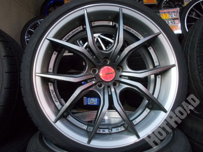 【中古ホイールタイヤセット】ヨコハマ　225/35R19　235/35R19　19インチ　5H100　アルミセット4本