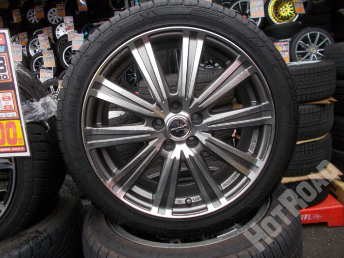 【中古ホイールタイヤセット】海外タイヤ　215/45R17　17インチ 5H100　アルミセット4本