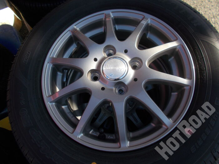 【中古ホイールタイヤセット】GOODYEAR　145/80R13　13インチ 4H100　アルミセット4本