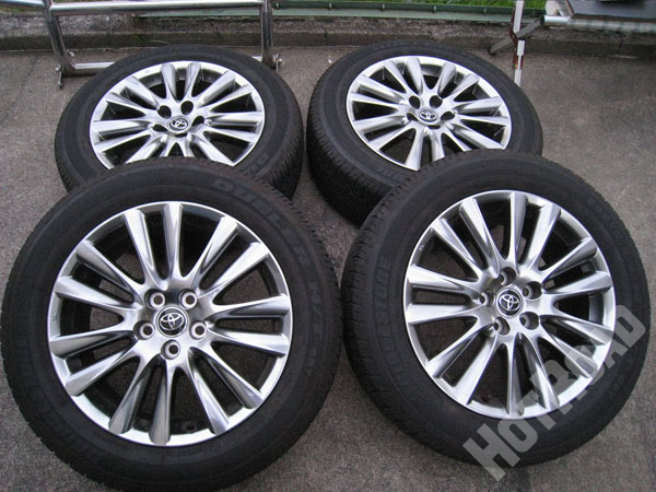 60 ハリアー 純正 ハイグロス 18×7.5J +45 PCD114.3 5穴 ブリヂストン 235/55R18 中古タイヤホイール 4本セット
