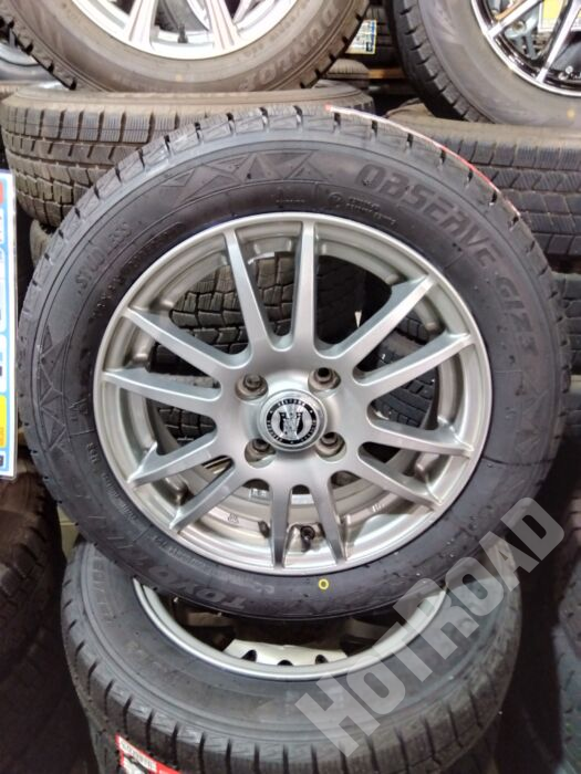 【中古】スタッドレスホイールセット　TOYO　GIZ3　155/65R14　14インチ　4H100　4本セット