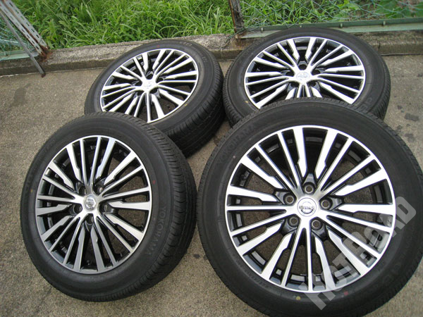 美品 日産 E52 エルグランド ハイウェイスター 18×7.5J +55 ヨコハマ dB デシベル E70 225/55R18 中古 4本セット