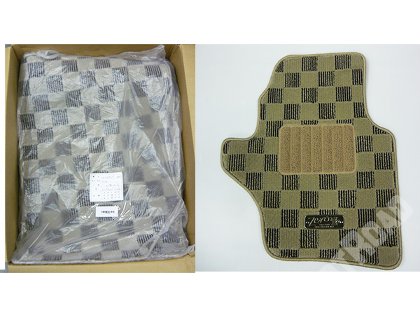 未使用 VW フォルク スワーゲン トゥアレグ ZEROゼロフロアマット 2003/9～2011/2 7L 右ハンドル ビッグチェック ベージュ 消臭抗菌加工　
