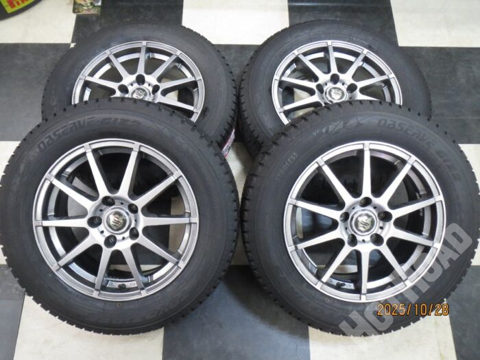 【豊田店】レアマイスター ストレンジャー 16インチ クラウン マークX 6.5J +35 5H114.3 中古 25年製 スタッドレス TOYO OBSERVE GIZ2 215/60R16 新品