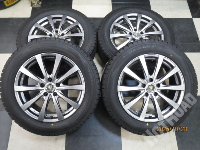 【豊田店】マナレイスポーツ 18インチ ハリアー エクストレイル NX 7J +38 5H114.3 中古 24年製 スタッドレス DUNLOP WINTERMAXX SJ8 225/60R18 新品