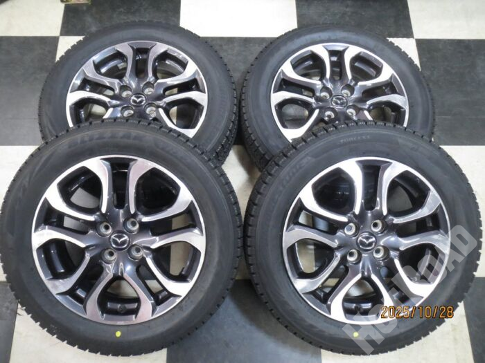 【豊田店】マツダ MAZDA デミオ 純正 16インチ MAZDA2 5.5J +40 4H100 中古 24年製 スタッドレス BRIDGESTONE BLIZZAK VRX2 185/60R16 新品