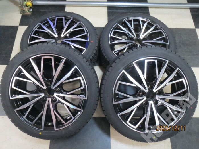 【豊田店】LEHRMEISTER L-F First 18インチ GRカローラ クラウン 8J +30 5H114.3 中古 24年製 スタッドレス GOODYEAR ICENAVI7 225/45R18 新品