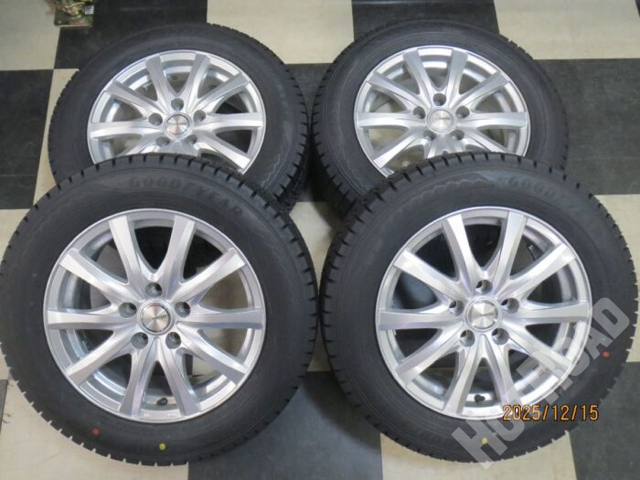 【豊田店】トヨタナット対応! RS01 16インチ 90ノア 90ヴォクシー 6.5J +39 5H114.3 中古 25年製 スタッドレス GOODYEAR ICENAVI8 205/60R16 新品