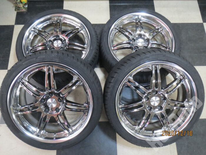 【豊田店】WORK VARIANZA T1S 19インチ クラウン カムリ 8J +45 5H114.3 中古 25年製 Laufenn Z FIT EQ 225/40R19 新品 メッキホイール USDM